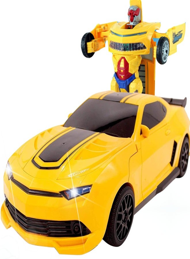 QUEENZOMY سيارة كوينزومي الروبوتية المتحولة للأطفال من عمر 3 سنوات فما فوق، سيارة تتحول تلقائيًا، سيارة تصادم وانطلاق | حجم صغير 14.5 سم | ألوان متعددة - Image 1